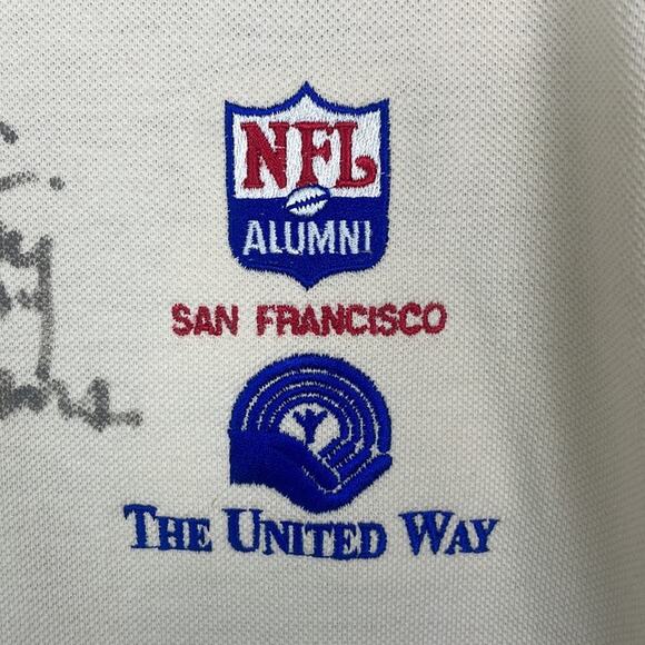 Rare R.C. Owens "Alley Oop' autographed 49er NFL Alumni cream polo men's L - Picture 3 of 15